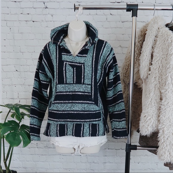 Sunspecs Sweaters - Drug Rug Hoodie Stripped V-Neck Acrylic Baja